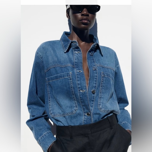Zara oversized denim shirt XS - Picture 3 of 3
